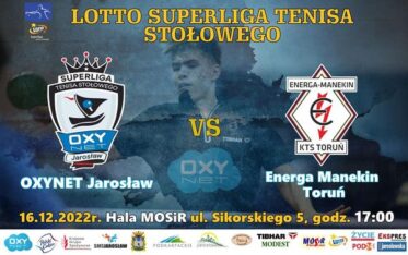 LOTTO SUPERLIGA TENISA STOŁOWEGO – 16.12.2022