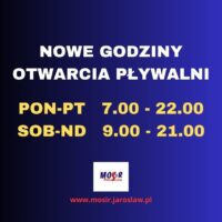 NOWE GODZINY OTWARCIA PŁYWALNI KRYTEJ