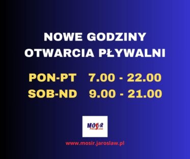 NOWE GODZINY OTWARCIA PŁYWALNI KRYTEJ