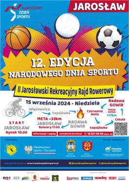 II Jarosławski Rekreacyjny Rajd Rowerowy                  w ramach Narodowego Dnia Sportu 15.09.2024 (niedziela)